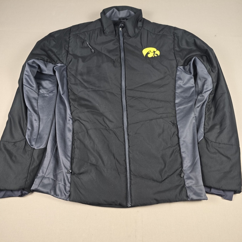 North End Sport Warm Logik Iowa Hawkeyes Insulated Jacket Mens Medium Black Grey
